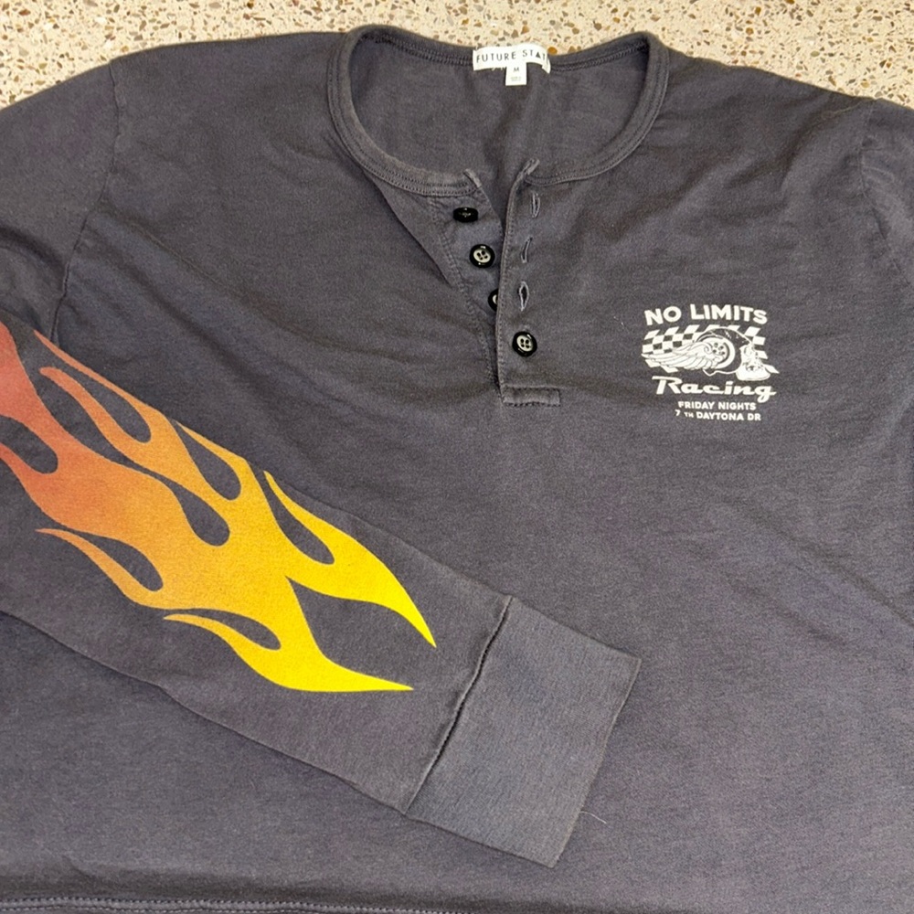 Hold!! Racing crop top s FLAMES